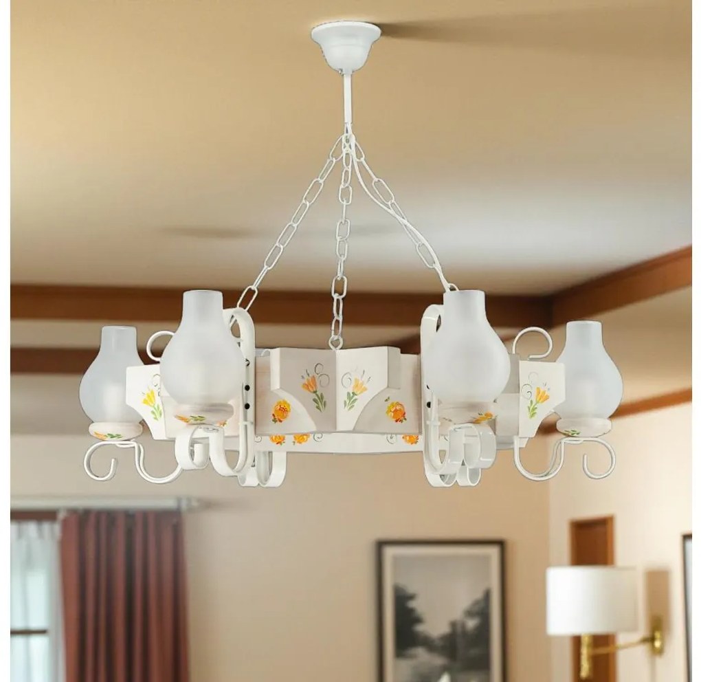 Brilagi - Полилей на верига QUEEN 6xE14/40W/230V бук/крем