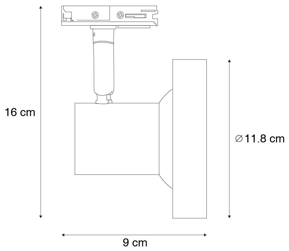 Модерен 1-фазен релсов прожектор черен AR111 - Jeany