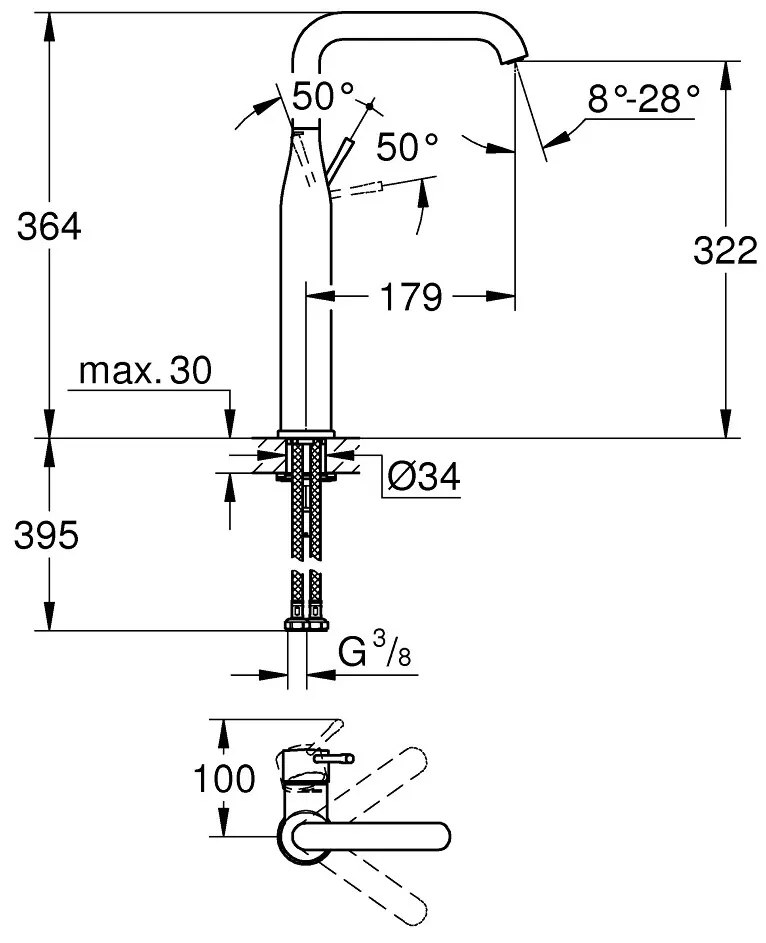 Maca Кран за тоалетна Grohe Essence New Cosmopolitan-Glossy silver