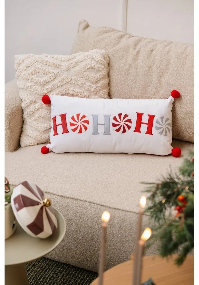 Кадифена декоративна възглавница с коледен мотив 60x30 cm Ho Ho Ho – Catherine Lansfield