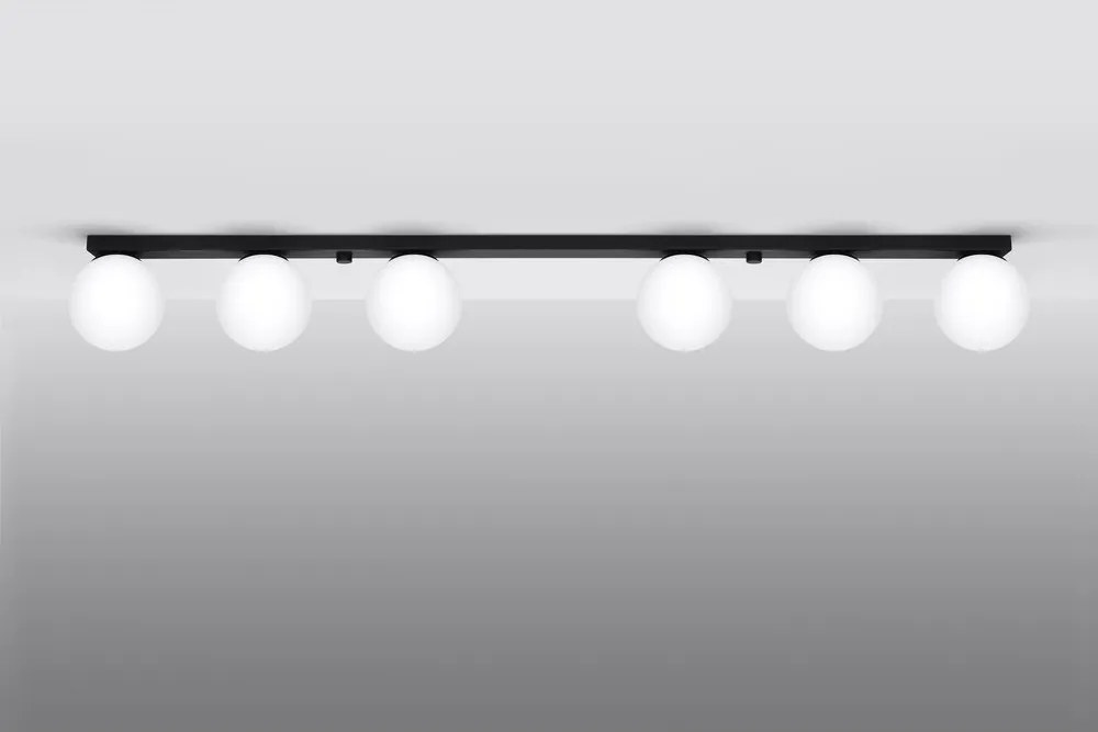 Черно осветително тяло за таван със стъклен абажур ø 12 cm Umerta – Sollux