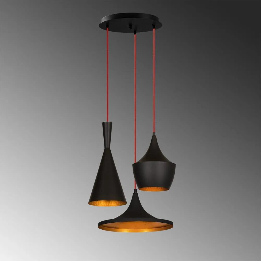 Черна висяща лампа за 3 крушки Elmas - Opviq lights