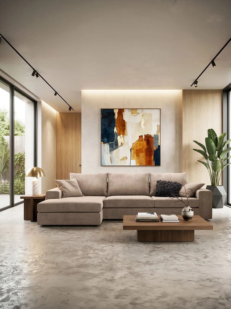 Ъгъл диван Mission-Customizable-230φ 145β cm.-beige