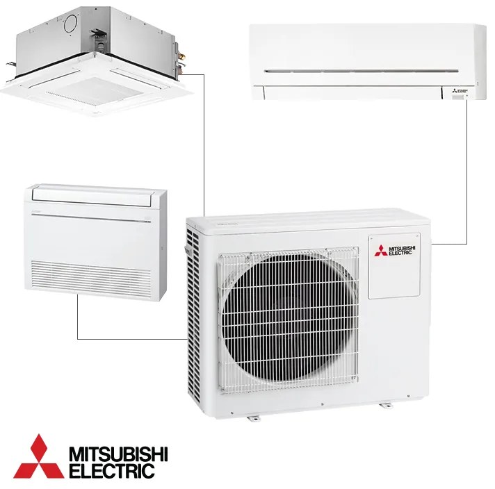 Външно тяло на мултисплит система Mitsubishi Electric MXZ-3F68VF, 23000 BTU, 55 м2, A++/A+, R-32, Бял