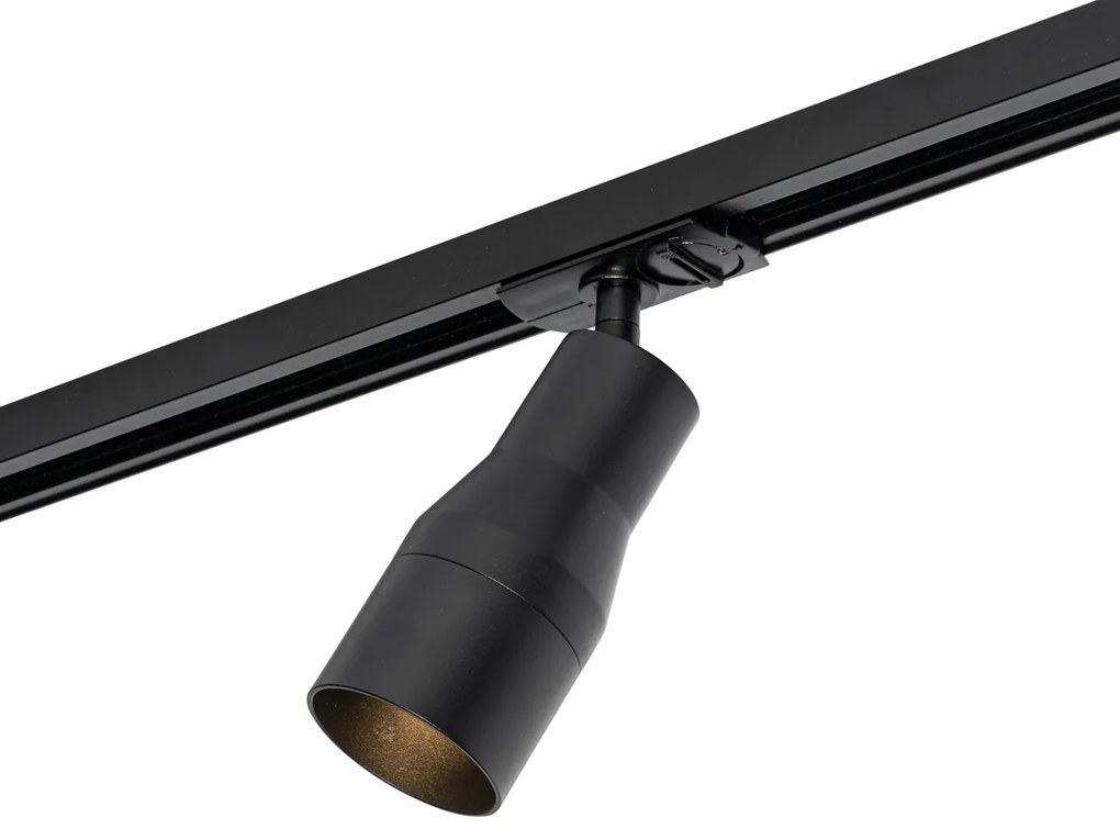 Модерен черен прожектор за 1-фазова релсова система - Iconic Kohua