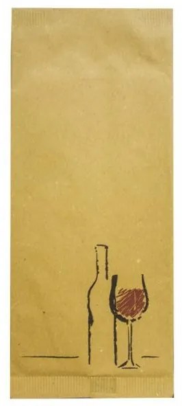 Хартиен джоб за прибори със салфетка с декор "Вино" 11x25см (BP53)-ПАКЕТ 125бр LUNI PAPER