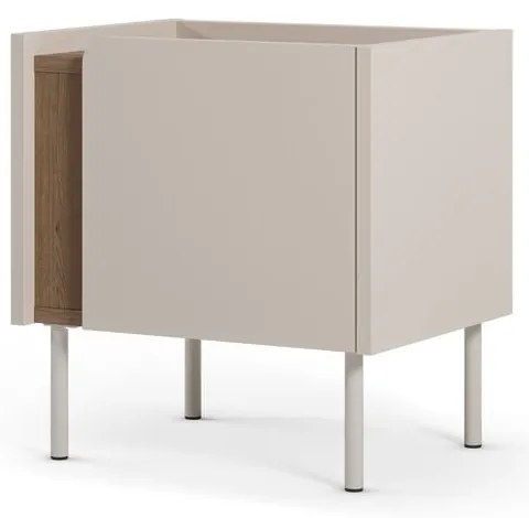 Кремаво/в естествен цвят нощно шкафче от декор от дъб Lucile – Marckeric