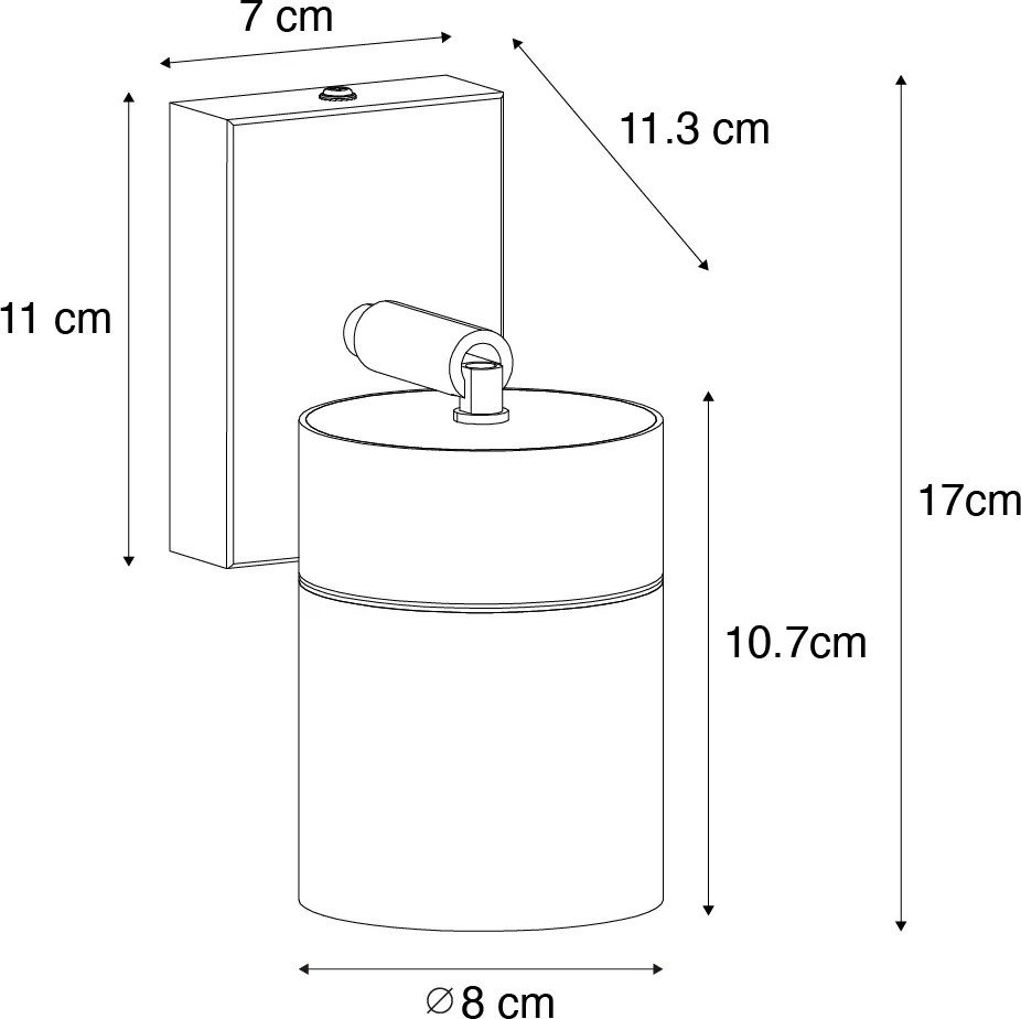 Външен аплик черен AR70 регулируем IP44 - Solo