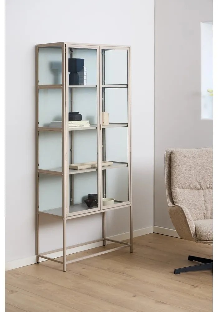 Сива витрина 77x186x35 cm Seaford – Actona