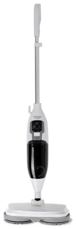 Моп за чистене с пара Adler AD 7052, 1300 W, 3 настройки, 0.550 л, 2 въртящи се глави, 2 режима на работа, Бързо загряване, Бял