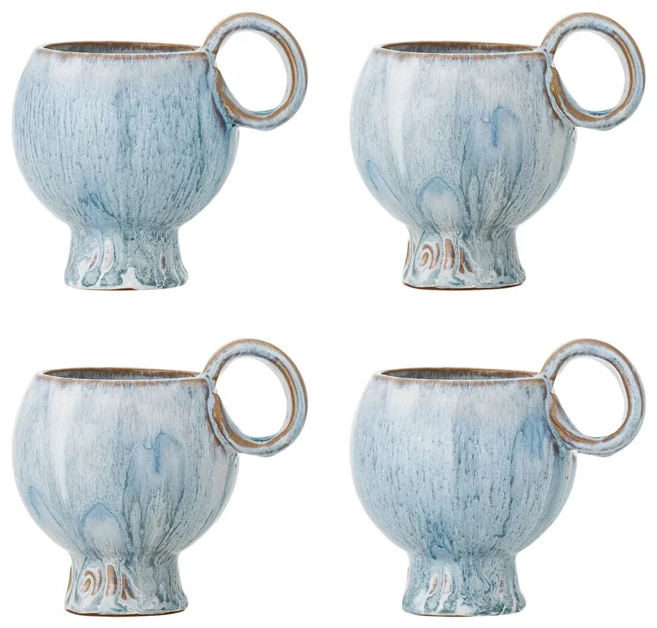 Светлосини глинени чаши в комплект от 4 бр. за капучино 250 ml Avonlea – Bloomingville