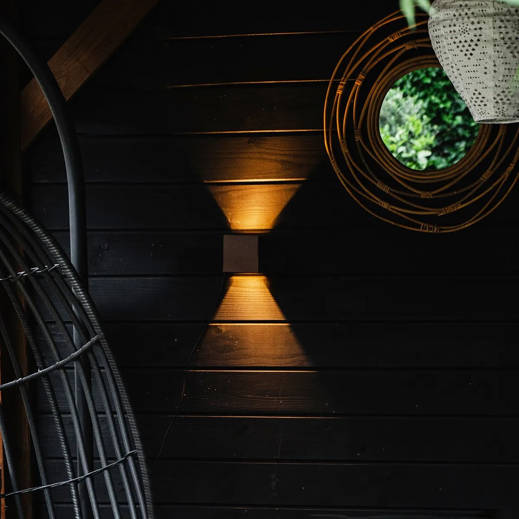 Външна стенна лампа ръждиво кафява с LED 2-светлина IP54 - Edwin