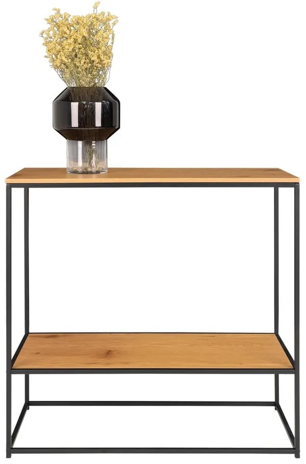 Конзолна маса с плот в дъбов декор в естествен цвят 80x36 cm Vita - House Nordic