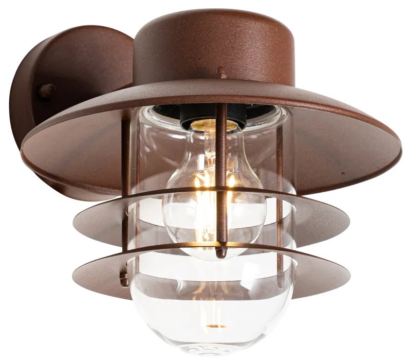 Индустриална стенна лампа ръждиво кафява IP44 - Shell