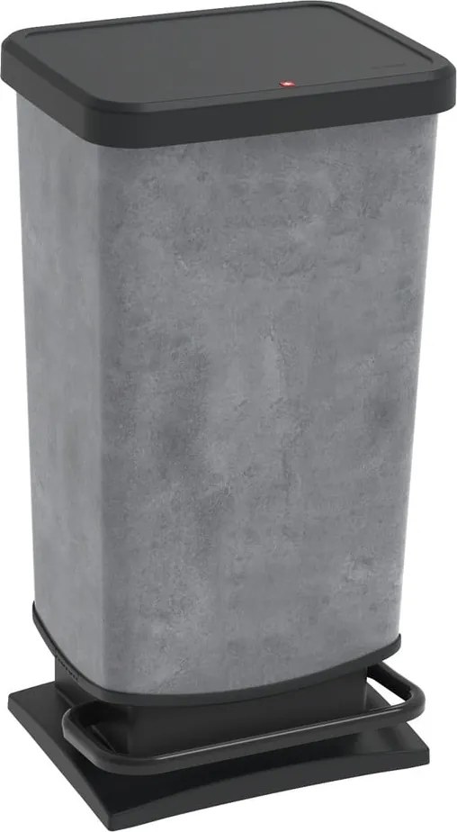 Сив кош за боклук с педали от рециклирана пластмаса 40 л Paso - Rotho