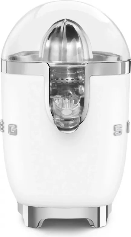 Електрическа цитрус преса Smeg CJF11WHMEU, 70 W, Антикапкова система, Противоплъзгаща се основа, Бял мат