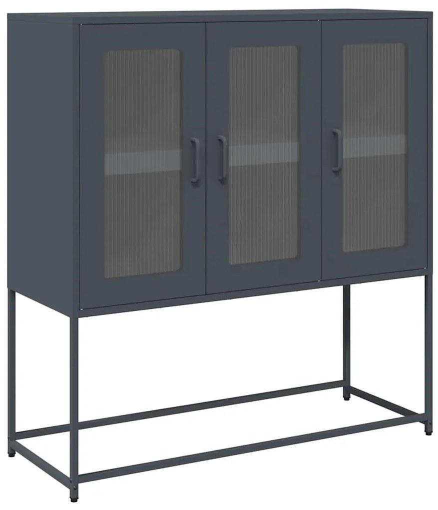 853406 vidaXL Бюфет, антрацит, 100,5x39x107 см, студеновалцувана стомана