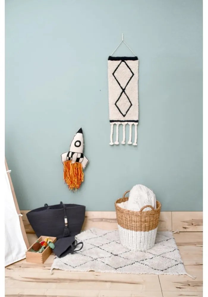 Кремав ръчно изработен памучен килим подходящ за пране 70x100 cm Mini Bereber – Lorena Canals