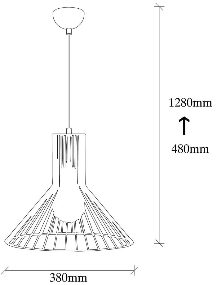 Черно висящо осветително тяло с метален абажур ø 38 cm Fellini – Opviq lights
