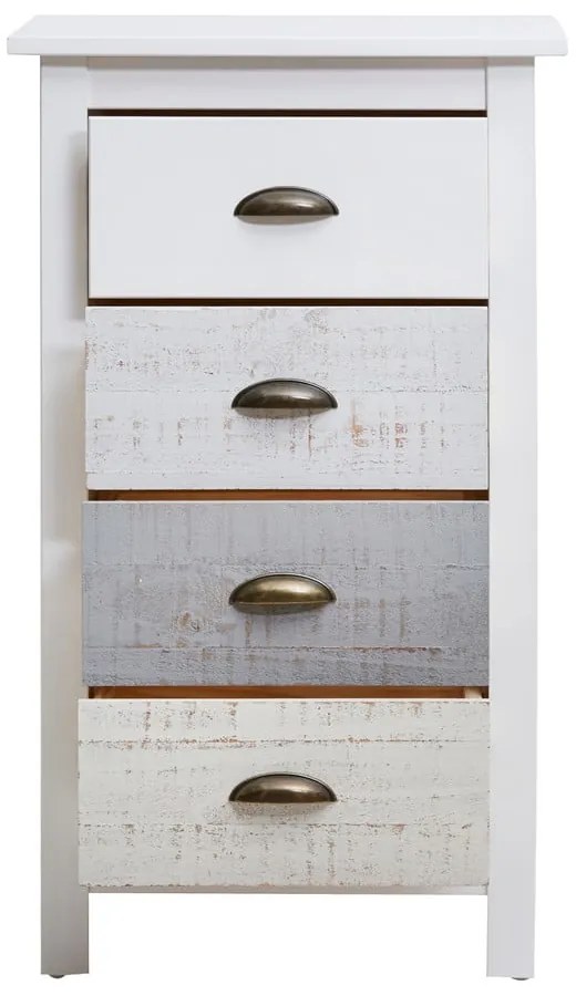 Висок бял и сив скрин с 4 чекмеджета , 46 x 80 cm Romantica - Marckeric