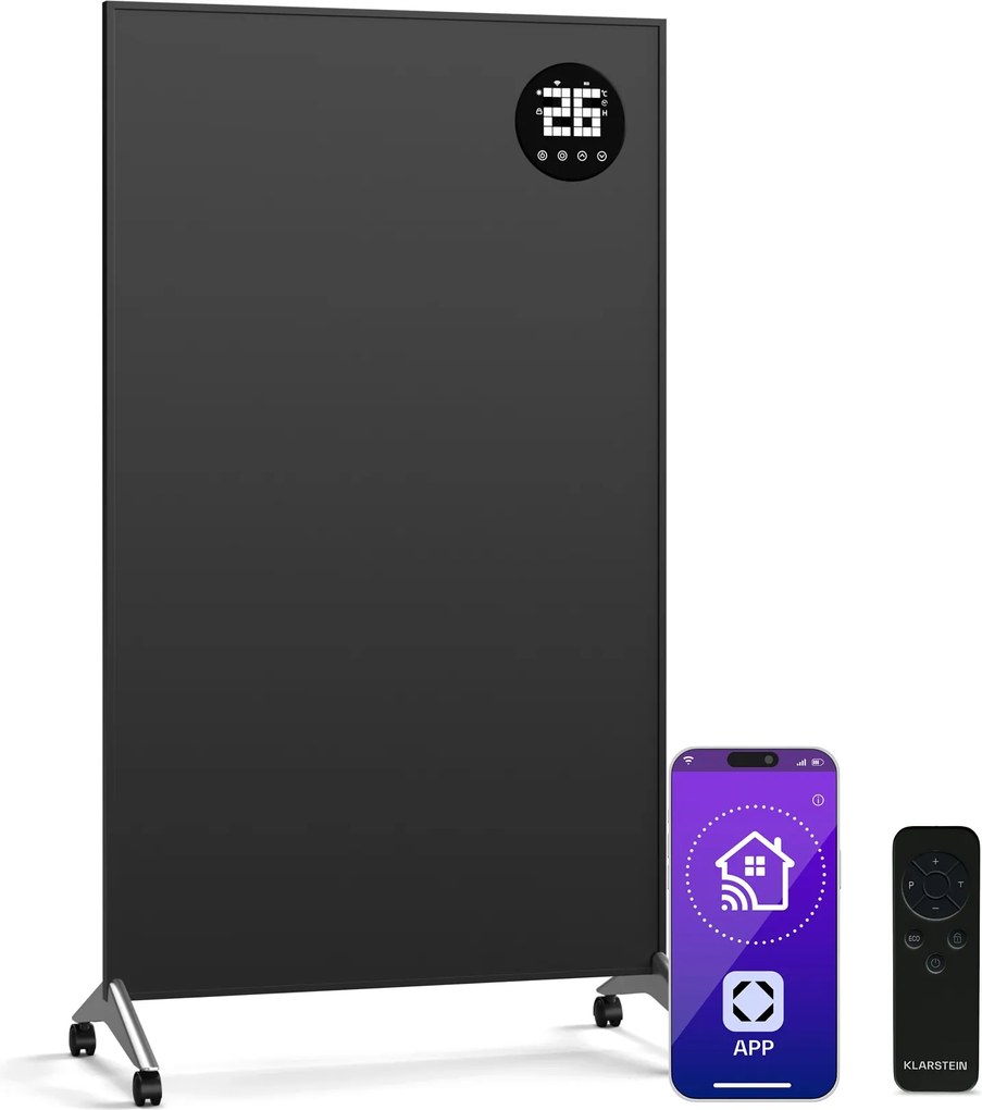 Klarstein Wonderwall Smart Bornholm Инфрачервен отоплител, 800 W, Интелигентно управление, монтаж на стена, LED-Дисплей
