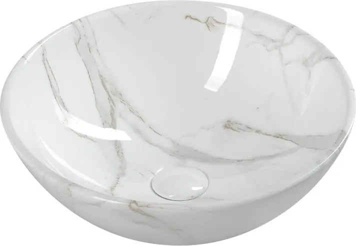 Бяла керамична кръгла мивка ø 42 cm Dalma – Sapho