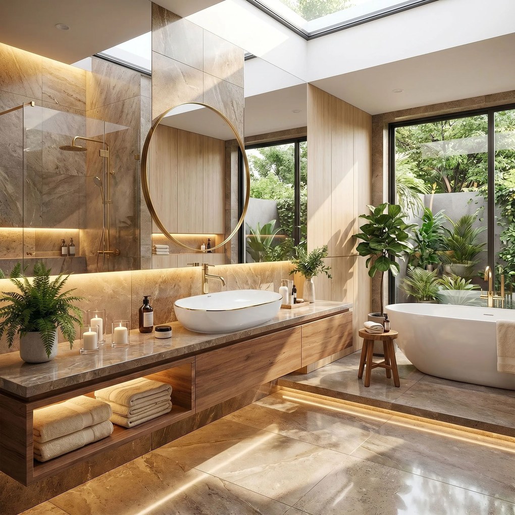 Умивалник за плот Rea CLEO White Gold Edge