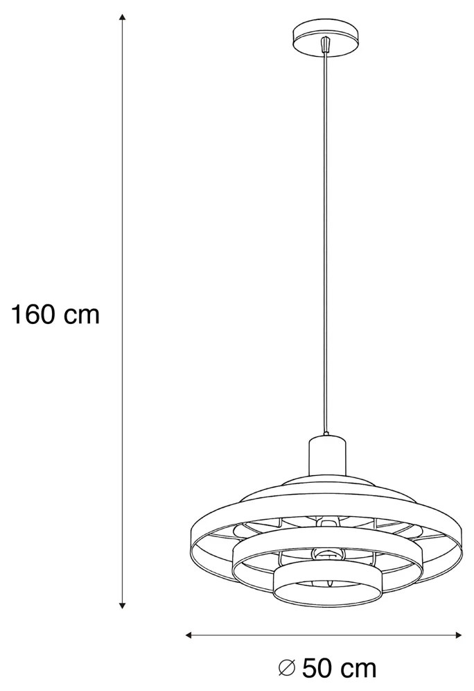 Ретро висяща лампа бяла кръгла - Halo Cirque