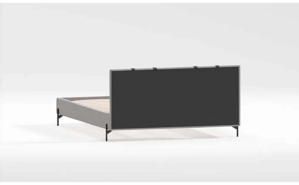 Светлосиво двойно тапицирано легло с включена подматрачна рамка 200x200 cm Tulsa – Ropez