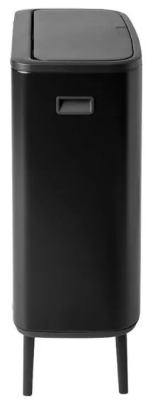 Кош за боклук Brabantia Bo Touch Hi 1001264, 2x30 л, Плътно прилепване към стена, Реглаж на краката, Черен/мат