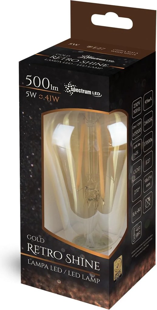 Крушка LED E-27 230V 5W Edison 14460 ST58