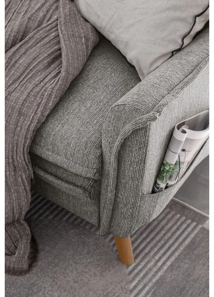 Сив разтегателен ъглов диван (ляв ъгъл) Charming Charlie – Miuform