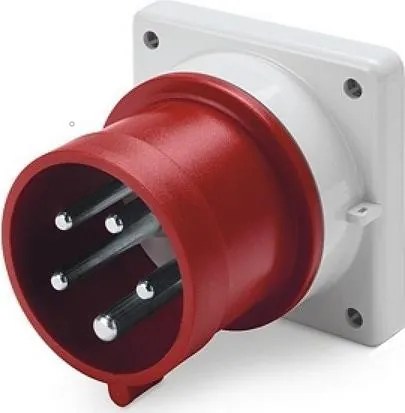 Scame Промишлен щепсел 3P+N+Е 32A 380V IP54, 6h серия Optima панелен монтаж 75x75мм  - 243.3297