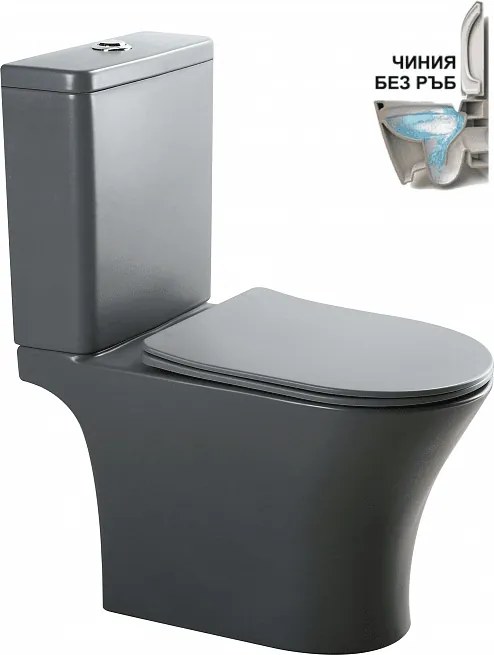 Моноблок ICC 7937MG, седалка и капак, порцелан, сив мат, 83x65x37.5см