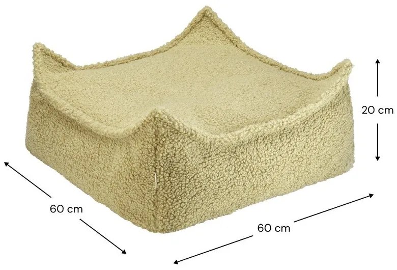 Зелен детски пуф от букле Square – Wigiwama