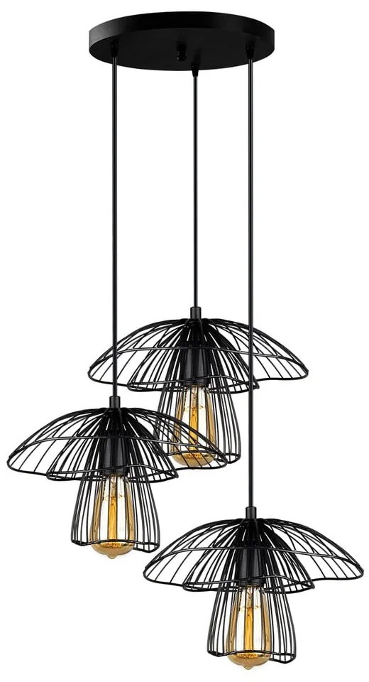 Черно висящо осветително тяло, височина 117 cm Root - Squid Lighting