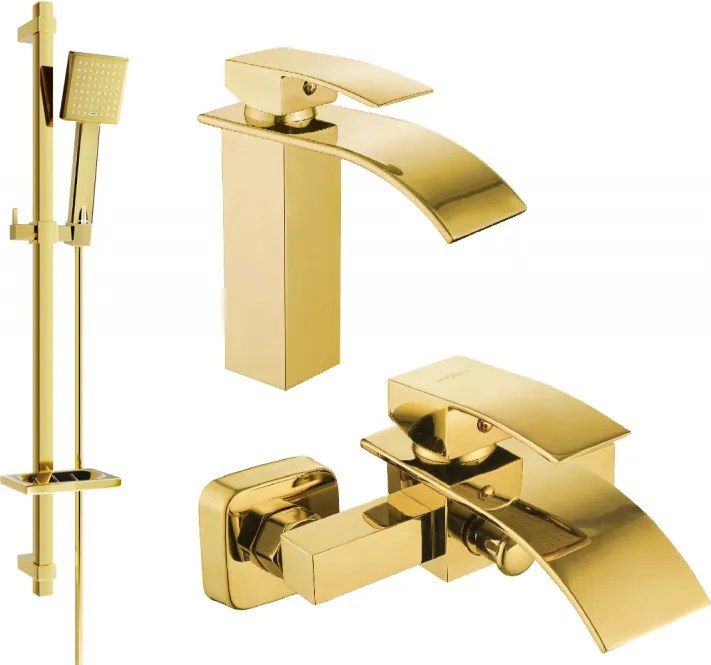 Mexen Aries DQ45 комплект за вана, златен - 744803DQ45-50
