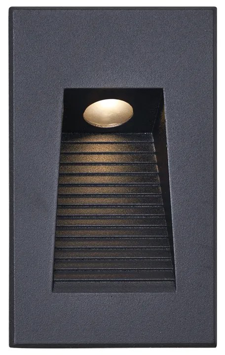 Модерна вградена стенна лампа черна 7cm с LED IP65 - Trem