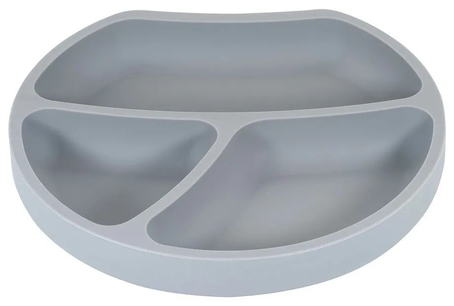 Сива силиконова детска чиния 19x20,5 cm – Kindsgut