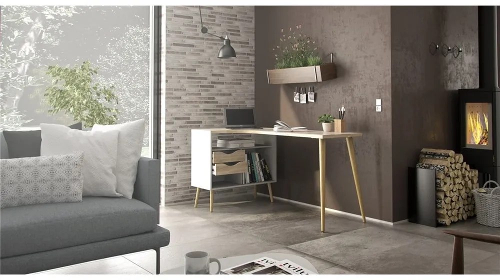 Работна маса от дъб 145x81 cm Oslo - Tvilum