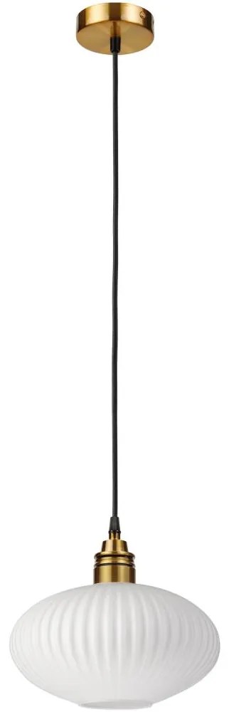 Висяща лампа на кабел HECTOR 1xE27/15W/230V бял/месинг Ø 25 см