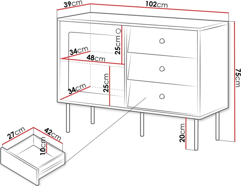 Бюфет Valerio 100-Leuko