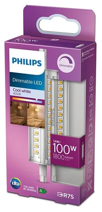 LED Димируема крушка Philips R7s/14W/230V 4000K 118 мм