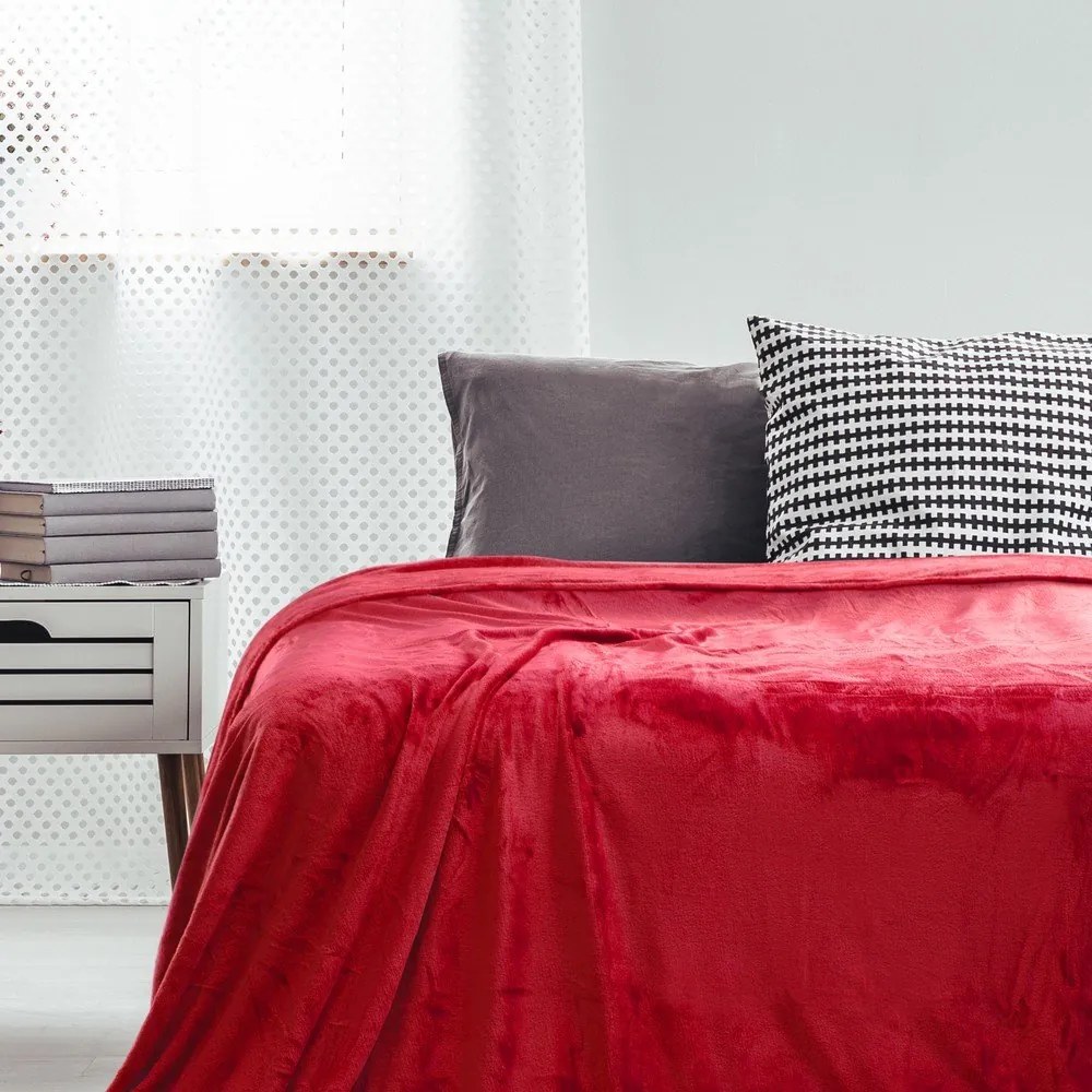 Червено одеяло от микрофибър , 160 x 210 cm Mic - DecoKing