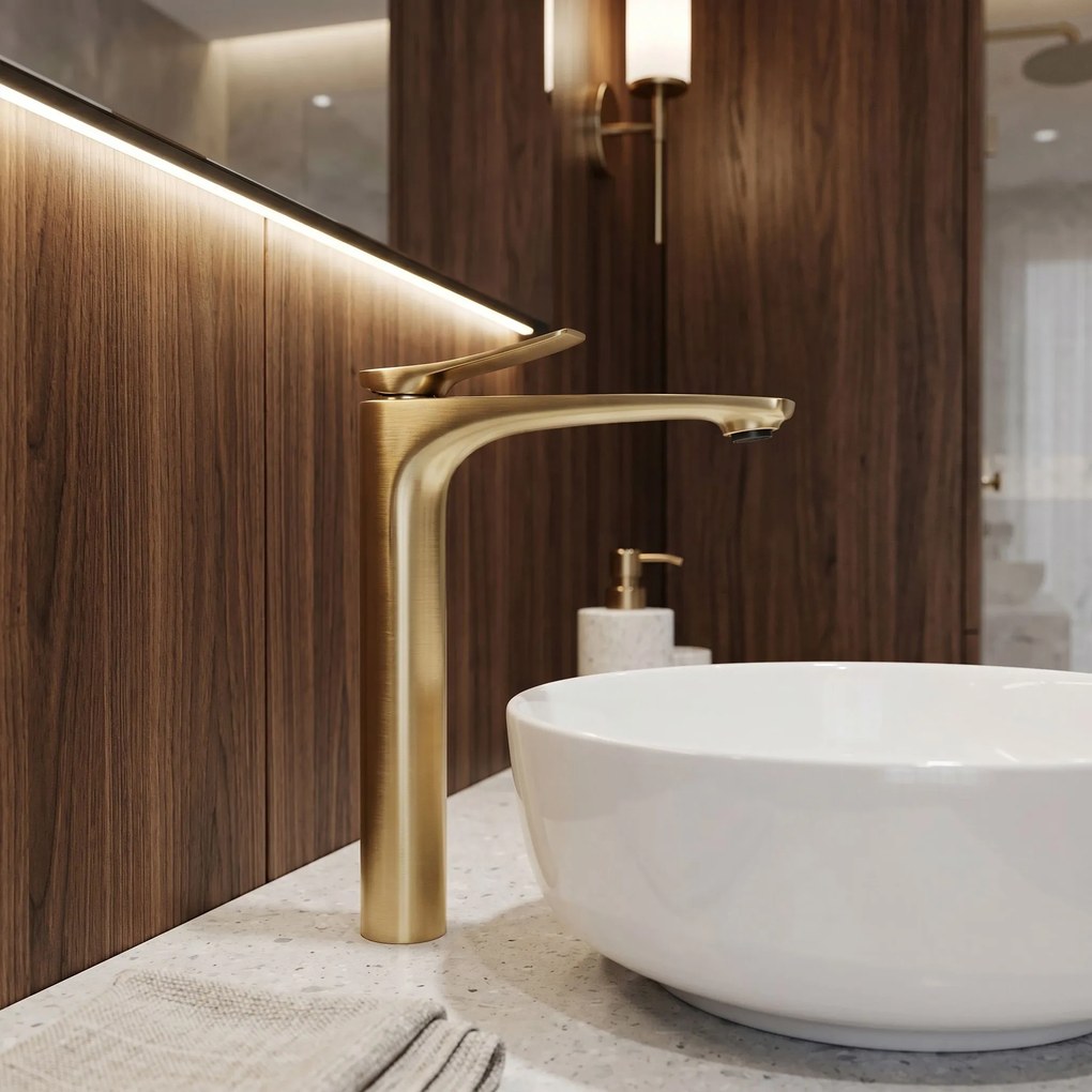 Смесител за мивка PREMIUM Rea Vision Brush Gold High