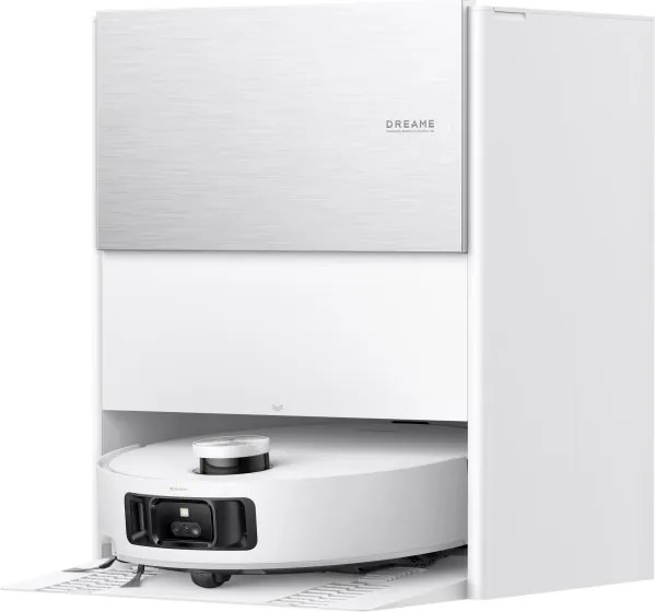 Прахосмукачка робот Dreame Aqua10 Roller RLH31CE-WH, 30000 Pa, 3.5/4 л, AI камери, LED осветление, Гласово управление, Измиване с гореща вода, Бял