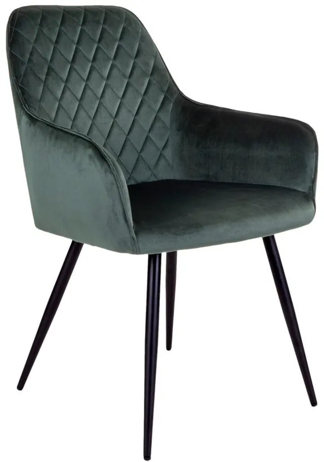 Тъмнозелени тапицирани трапезни столове в комплект 2 бр. Harbo – House Nordic