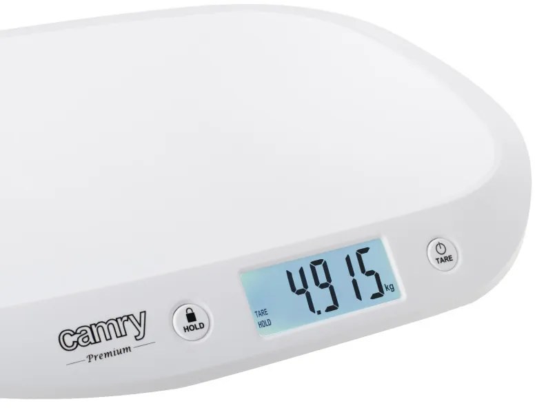 Бебешка везна Camry CR 8185, До 20 кг, LCD дисплей, Функция HOLD, ТАРА, Автоматично изключване, Бял