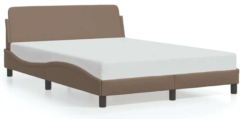 373162 vidaXL Рамка за легло с табла, капучино, 120x200 см, изкуствена кожа
