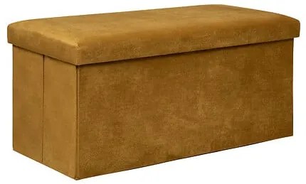 Пейка със съхранение atmosphera Lilou, 76x38x38 cm, Сгъваема - Горчица